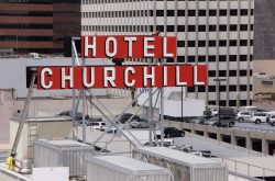 Hotel Churchill Rooftop Sign Post Renovation